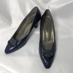 ●上品● イヴ・サンローラン ネイビー パンプス 35.5