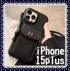 【特価☆早い者勝ち❗️iPhone15 Plus ケース Hロゴ ブラック】