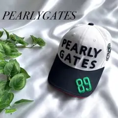 PEARLY GATES 刺繍ロゴ サンバイザー 帽子 白 紺 キャップ 89