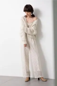 【fray ID 】アイボリー レース ワイドパンツ Sサイズ