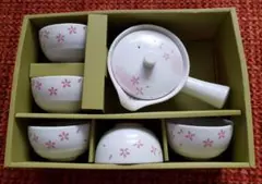 【新品　未使用】レトロ　急須　湯飲み　お茶セット　5客　箱付