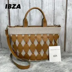 ●美品●IBZA イビザ 2way バッグ 斜め掛け◎ キャンバス×レザー