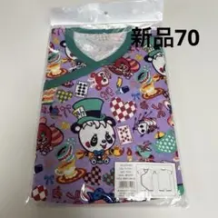 新品グラグラ半袖肌着ロンパースパープル70cm