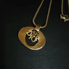 【美品】Dior ディオール ネックレス DIORロゴ ゴールド サークル CD