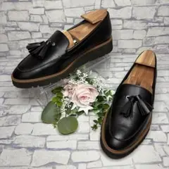 美品 アルテミス ダイアナ DIANA 厚底 軽量 タッセルローファー 23.5