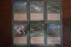 MTG 緑 旧枠 日本語 6枚セット（スパイク／はさみカブト虫／インスタント）