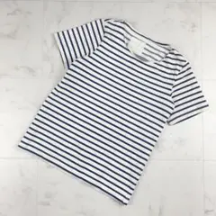 ヴィルーム ボーダー肉厚Tシャツ トップス レディース 白 紺 XS*HC995