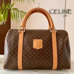 極美品 CELINE セリーヌ マカダム柄 レザーボストンバッグ