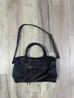 ブラックレザーショルダーバッグ　y2k