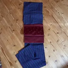 着物　綿　新品保管品　青　格子