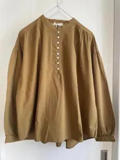 ★最終Sale★　☆未使用☆ノーカラー プルオーバー シャツ ブラウス