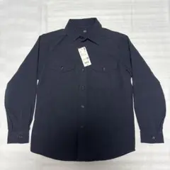 ユニクロ UNIQLO ジャージーオーバーシャツ ワークシャツ ネイビー S