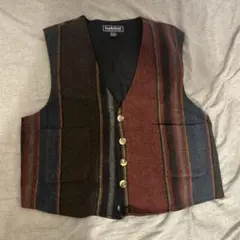 ニットベスト　ユーロ古着　柄 Mサイズ