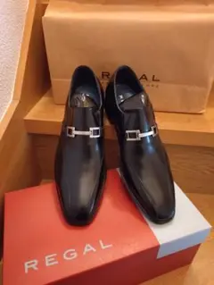 【新品未使用】REGAL 黒 ドレスシューズ バックル付き