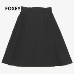 【美品】フォクシー　フレアスカート　ダブルボタン　ギャザー　ロゴプレート　38