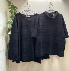 美品　ブラック【3Ｌ】大きめサイズ　ゆったり　ハイネック　アンサンブル　肩パット