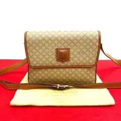 極 美品 保存袋付き セリーヌ マカダム ブラゾン レザー ショルダーバッグ