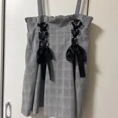 地雷系 MA＊RS タータンチェック レースアップ スカート