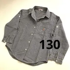 キッズ　130 ブラウス　長袖シャツ　ギンガムチェック ★