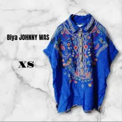 Biya JOHNNY WAS 半袖シャツ 花柄刺繍　エスニック【XS】