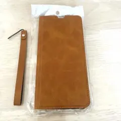 ☘️スマホケースarrows 5G 手帳型シンプル ブラウン　ストラップ付き