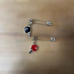 卓球ラケットチャーム 黒赤セット