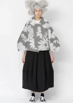 コムコム コムデギャルソン ウールギャバ 立体デザインスカートS 黒