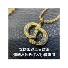 【美品】クリスチャン ディオール ビジュ ロゴ ネックレス