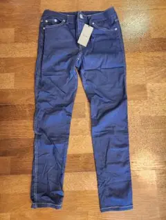 新品 ネイビー スリムフィットパンツ M