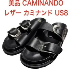 美品 COMINANDO カミナンド ダブルバックル レザーサンダル US8