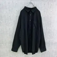 t0019 長袖シャツ 黒 2XL相当 無地