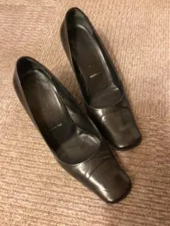 プラダ PRADA パンプス ハイヒール 黒 スクエア