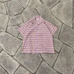 90s unknown オープンカラーシャツ　開襟　チェック柄　半袖