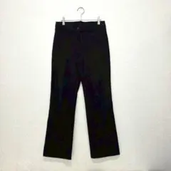 レディース パンツ ストレートパンツ スラックス ブラック 無地 Lサイズ