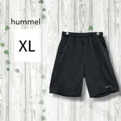 ヒュンメル　hummel　ウェアパンツ　ビッグロゴ　ドローコード　黒　赤
