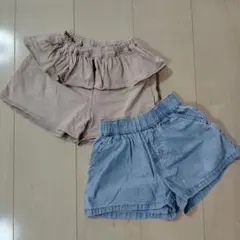 ショートパンツ 100cm 2点セット 女の子 ラグマート デニム