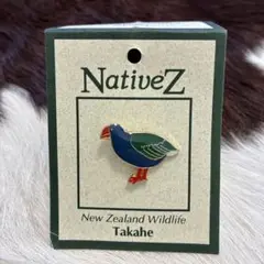 未使用美品！NativeZ New Zealand 飛べない鳥 ピンバッジ