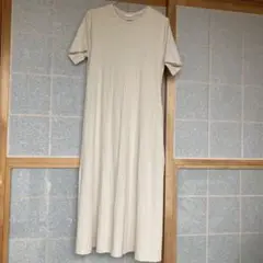 GU ベージュ カットソーワンピース Lサイズ