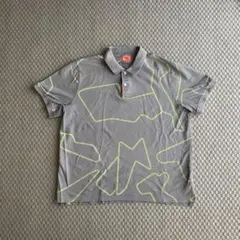 【NIKE GOLF】ポロシャツ グレー×イエロー Lサイズ