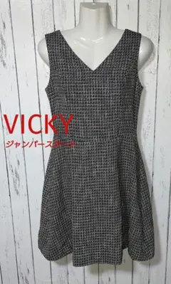 ビッキー レディース ジャンパースカート ワンピース Vネック 千鳥柄