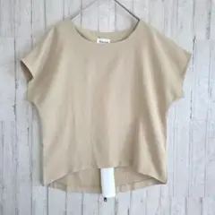 アルマデザイン トップス ブラウス カットソー ベージュ 半袖 バックジップ M
