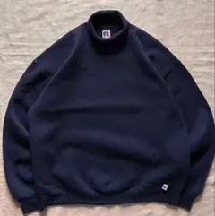 【レアモデル】90s RUSSELL タートルネックスウェット USA製 無地