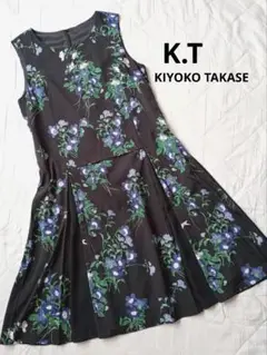 極美品　K.T KIYOKO TAKASE　ノースリーブワンピース　花柄　日本製