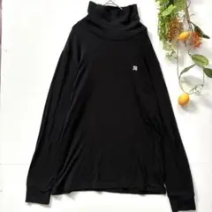 【アーノルドパーマー】タートルネック　セーター　ニット　長袖　薄手　黒　LL