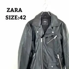 【美品】 ZARA ザラ ダブル ライダース ジャケット フェイクレザー メンズ