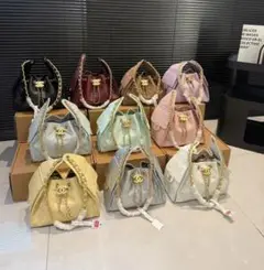 多色 ショルダーバッグ チェーンストラップ付き