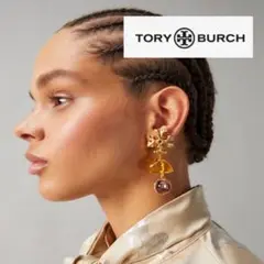 TBP083OB1 Tory burch ダブルドロップ ピアス 正規品