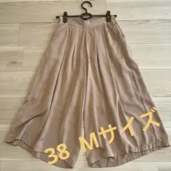 ベージュ系　 レディースガウチョパンツ 38 M キュロット　後ゴム