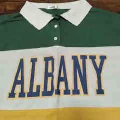 ALBANY ロゴ入り 五分袖ポロシャツ