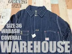 未使用 WAREHOUSE ウォバッシュストライプ カバーオール 36